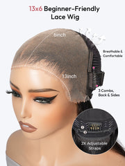 Pre-Styled Loose Body Wig With Pre-C Part 13x6 Lace Wig For Beginner Friendly Natural Black Premium Hair