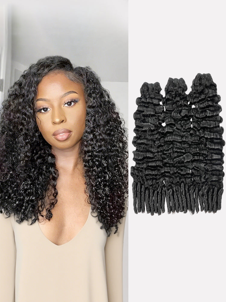 3PCS Burmese Curly 100% Human Hair Bundles Brazilian Virgin Hair Natural Black Soft & Bouncy Curly