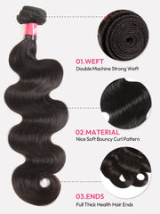 West Kiss Brazilian Body Wave 4 Bundles 9A Brazilian Virgin Hair Body Wave Bundles