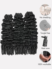 3PCS Burmese Curly 100% Human Hair Bundles Brazilian Virgin Hair Natural Black Soft & Bouncy Curly