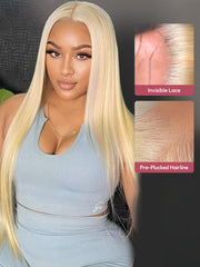 Straight 613 Wigs 5*5 Closure Wigs Pure Blonde 13*4 Lace Front Wigs On Sale