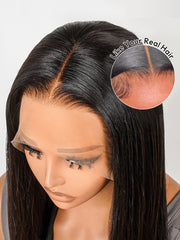 HD Lace Super Natural Hairline 28-40inch Silky Straight 13x6 Frontal Lace Wig Human Hair Pre-bleached