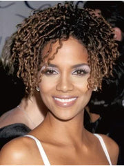 Curly Brown Lace Front Short Without Bangs Halle Berry Wigs