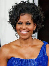New Arrival First Lady Short Curly Wigs Michelle Obama Wig