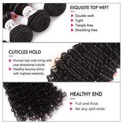 3 Bundles/Lot Deep Wave Hair Weaves Brazilian Hair Bundles