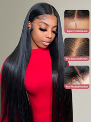 HD Wigs Lace Closure Wigs Transparent Body Wave Straight Invisible Wigs