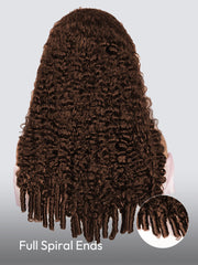 Dark Brown Burmese Curly Wig With Full Spiral Ends 5x7 Ready&Go Undetectable Lace Front Wig
