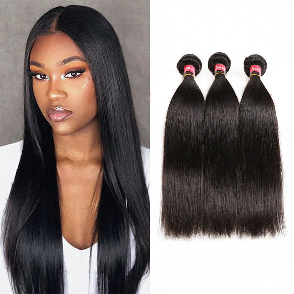 West Kiss Hair 3 Bundles Brazilian Straight Hair Weaving