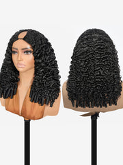 Burmese Curly V Part Wig With Full Spiral Voluminous Human Hair Beginner Friendly Wig