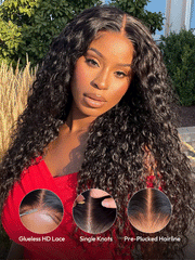 Water Wave 5*5 Closure Wigs Pre Plucked Natural Wave Real Human Lace Wigs