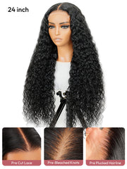 Deep Wave 13x6 Long HD Lace Front Wigs 40 Inch Real Hair Wigs Long Black Hair Wigs
