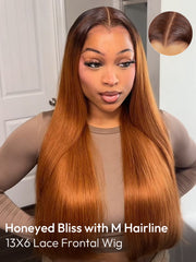 Caramel Milk Orange Straight Hair 6X8 Wig With M-Shaped Hairline 13X6 LY Lace Frontal Wig