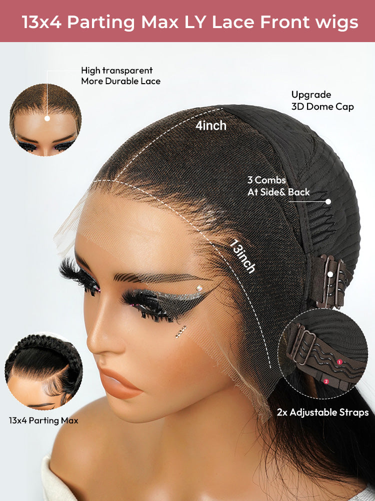 Blonde Highlight Wig Body Wave Dark Brown Wig With Blonde Highlights