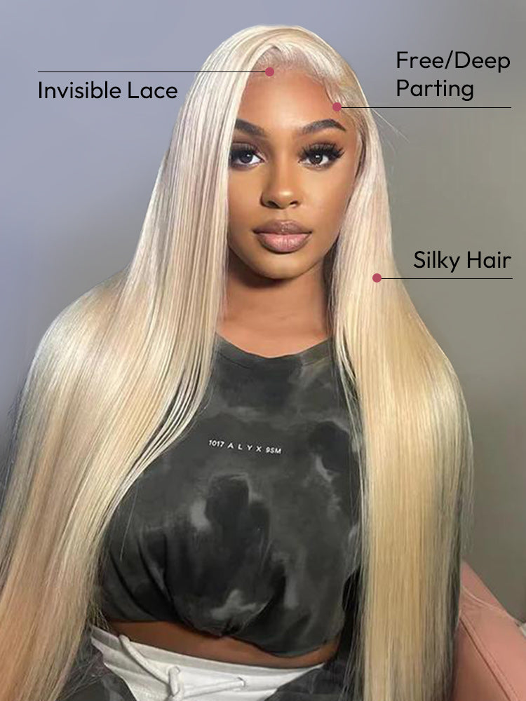 Straight 613 Wigs 5*5 Closure Wigs Pure Blonde 13*4 Lace Front Wigs On Sale