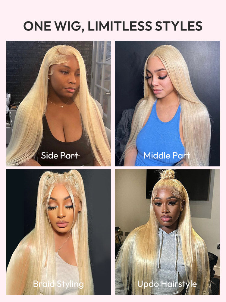 Straight 613 Wigs 5*5 Closure Wigs Pure Blonde 13*4 Lace Front Wigs On Sale