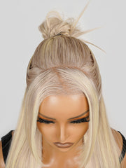 Pre-Styled P18/613 Blonde Color Straight Wig 13x4 PartingMax Lace Front Wig Pre Plucked With Baby Hair