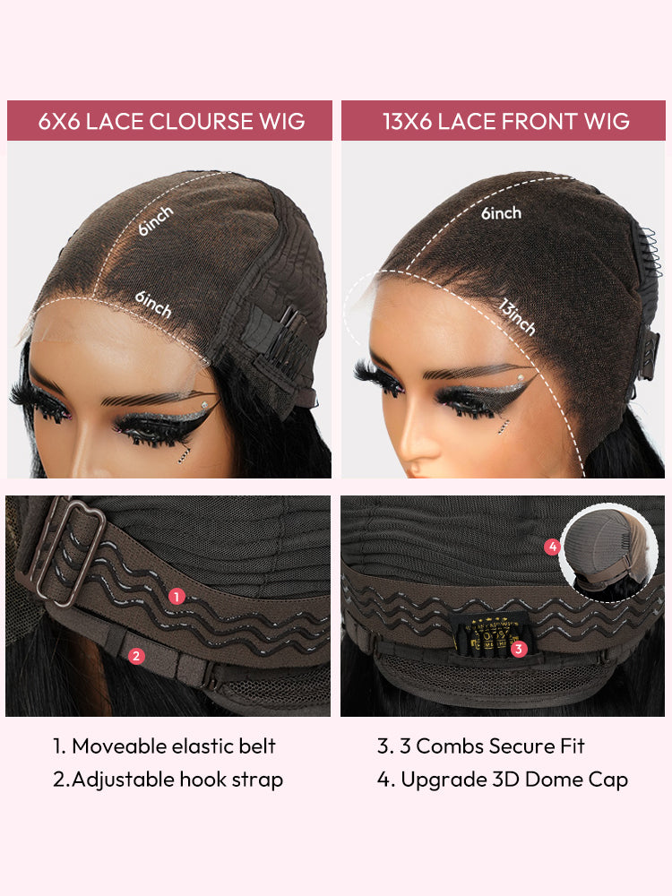 HD Wigs Lace Closure Wigs Transparent Body Wave Straight Invisible Wigs