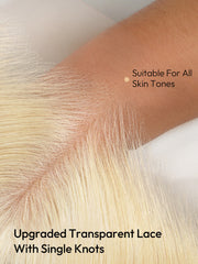 Blonde Water Wave Lace Front Wig 613 Human Hair Transparent Lace Wigs