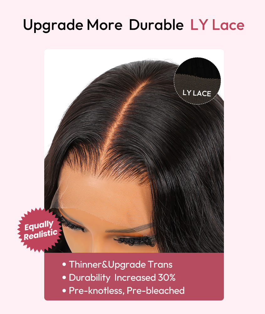 Burgundy & Blonde Skunk Stripe Lace Front Wig Transparent Human Hair Wig