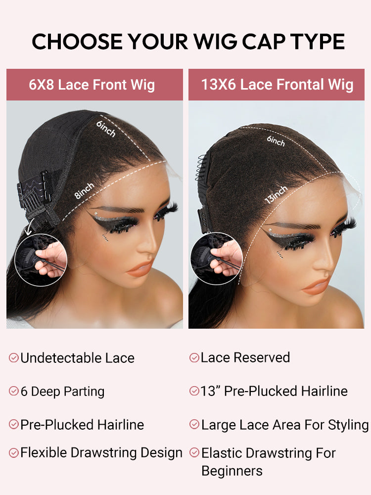 250% Density Brown Ombre Yaki Straight Wig 13×6 HD Lace Front Wig With Elastic Drawstring