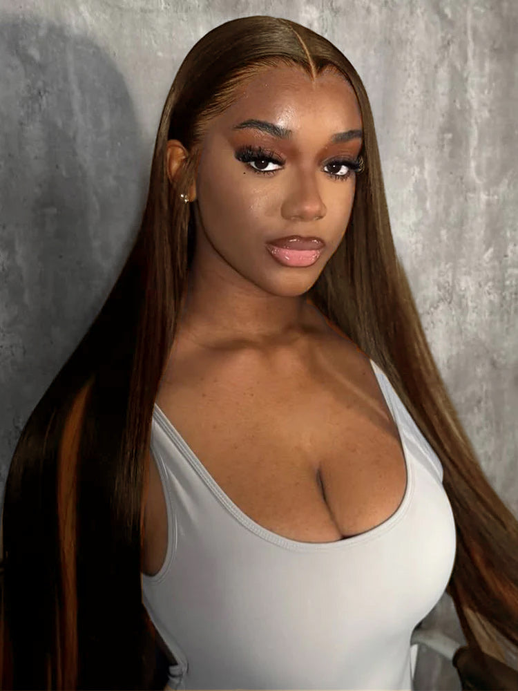 Natural Black Straight Wig With M Hairline 6x8 Ready To Go Wig 150% Density Hair