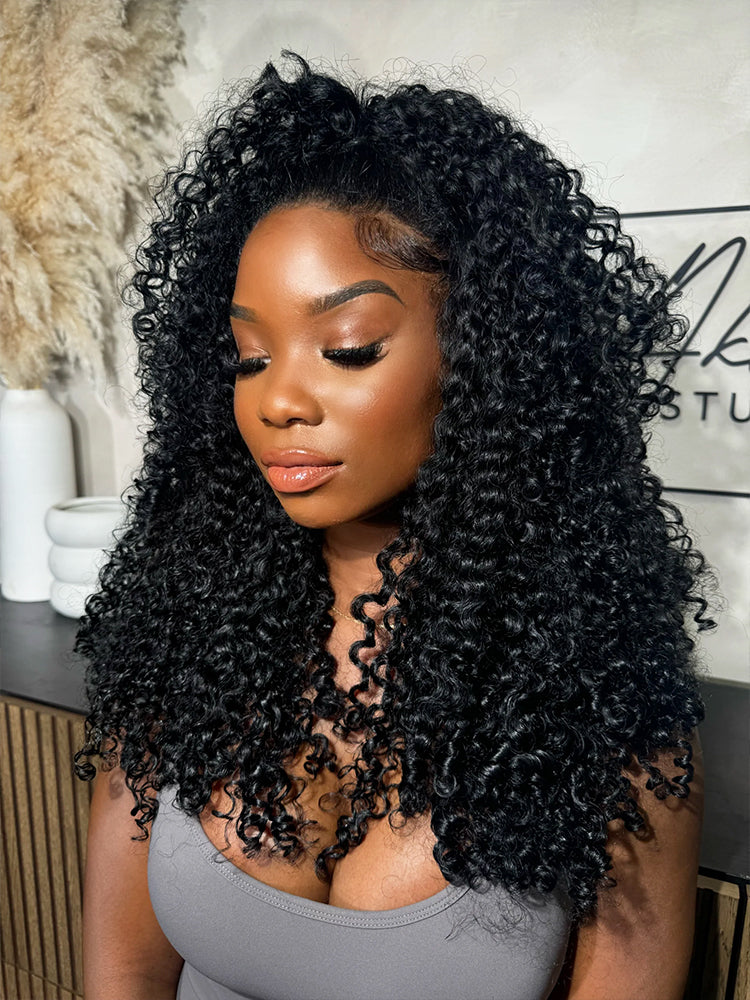 3PCS Burmese Curly 100% Human Hair Bundles Brazilian Virgin Hair Natural Black Soft & Bouncy Curly