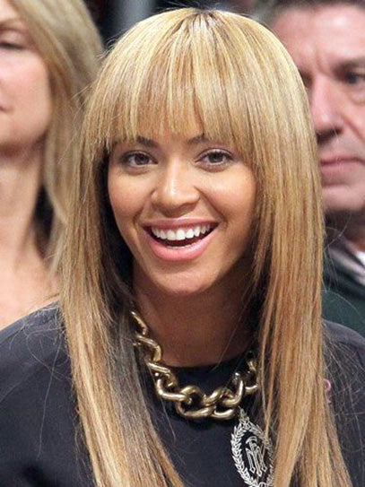 18" Straight Long Capless With Bangs Blonde Beyonce Wigs