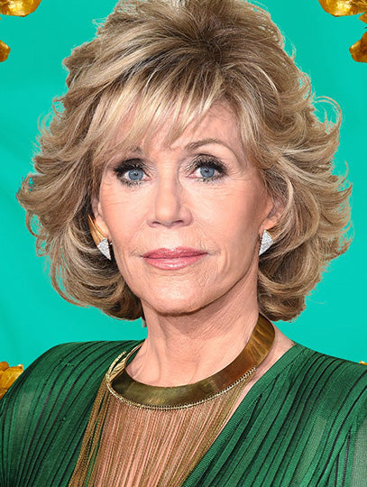 Blonde 12" Wavy Layered Chin Length Jane Fonda Wigs