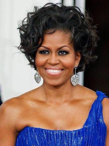New Arrival First Lady Short Curly Wigs Michelle Obama Wig