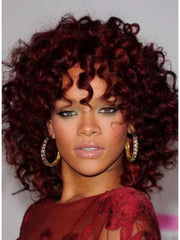 Natural Lace Front Curly Shoulder Length Rihanna Wigs