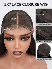 Glueless Layered Cut Ocean Wave with Curtain Bangs Ready to Go Wig