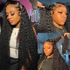 350% Density Curly Hair Wigs Human Hair Thick Lace Front Wigs