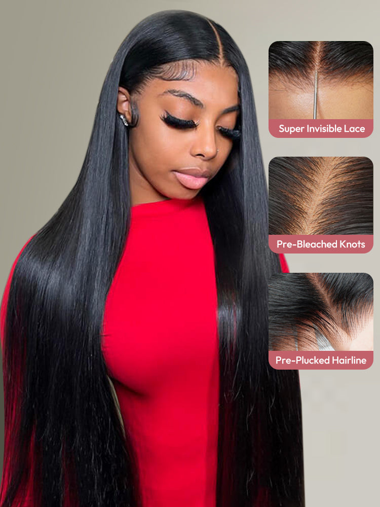 HD Wigs Lace Closure Wigs Transparent Body Wave Straight Invisible Wigs