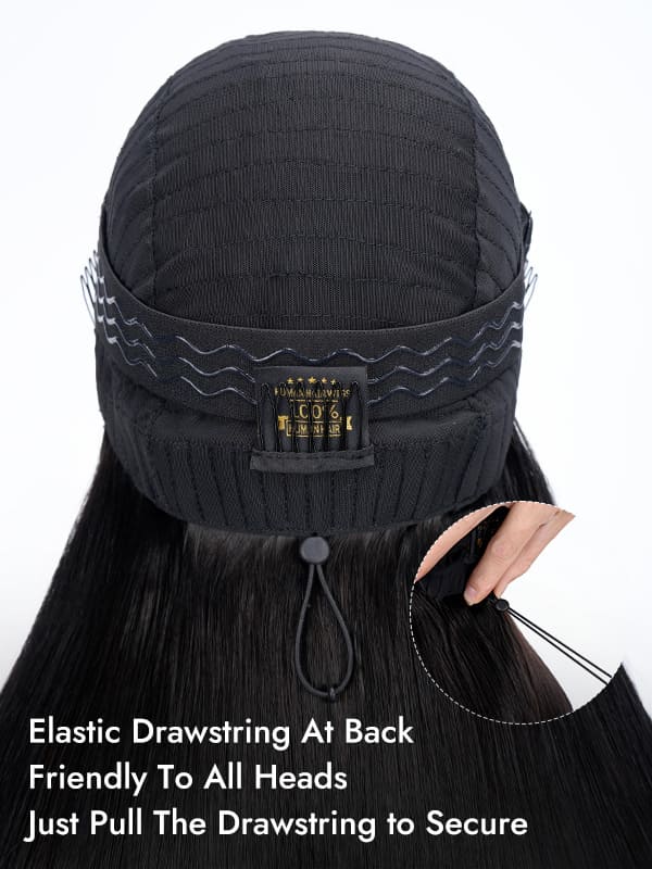 250% Density Brown Ombre Yaki Straight Wig 13×6 HD Lace Front Wig With Elastic Drawstring