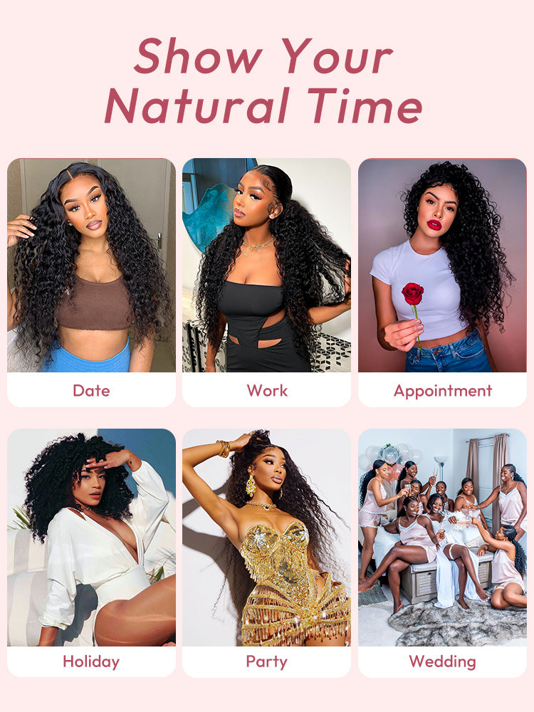 Deep Wave HD Transparent Lace Frontal Wigs Invisible HD Lace Wigs