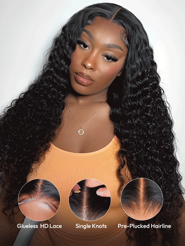 Long Wigs Deep Wave 16-36 Inches Human Hair Lace Front Wigs Natural Hair Frontal Wigs