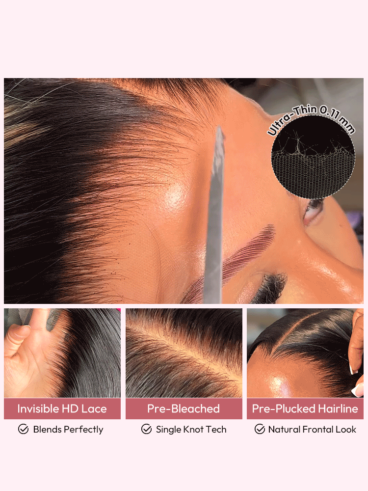 HD Wigs Lace Closure Wigs Transparent Body Wave Straight Invisible Wigs