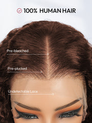 Dark Brown Burmese Curly Wig With Full Spiral Ends 5x7 Ready&Go Undetectable Lace Front Wig
