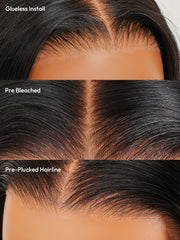 Glueless Ready To Go Wigs - Body Wave Pre-Cut HD Undetectable Lace Pre-Bleached Closure Wigs