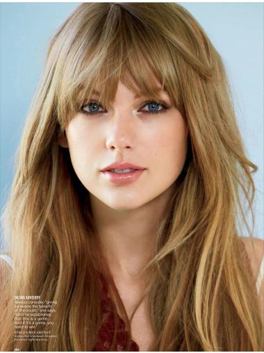 High Quality Long Straight Blonde With Bangs Taylor Swift Inspired Wigs